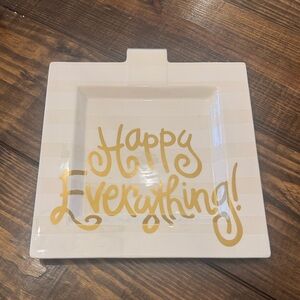 Cotton Colors White Stripe Happy Everything Large Platter